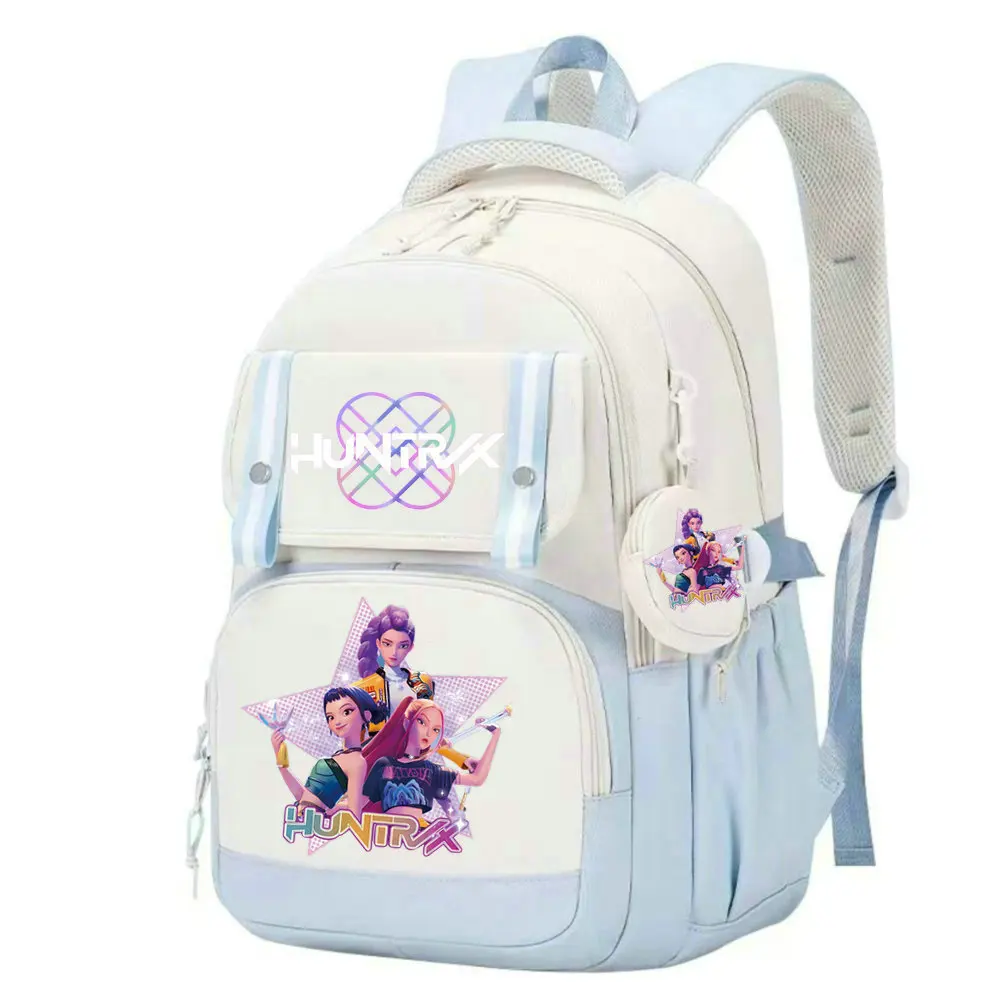 Fashion Trendy Black School Bags for Boys Girls KPop Demon Hunters School Bag Backpack Back Pack Kindergarten Zipper Bookbag - 5