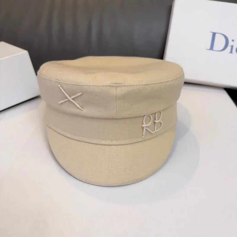 Spring and Summer Women Hats with Letters Fashionable and Versatile Newsboy Hats Cotton Linen Baker Boy Cap