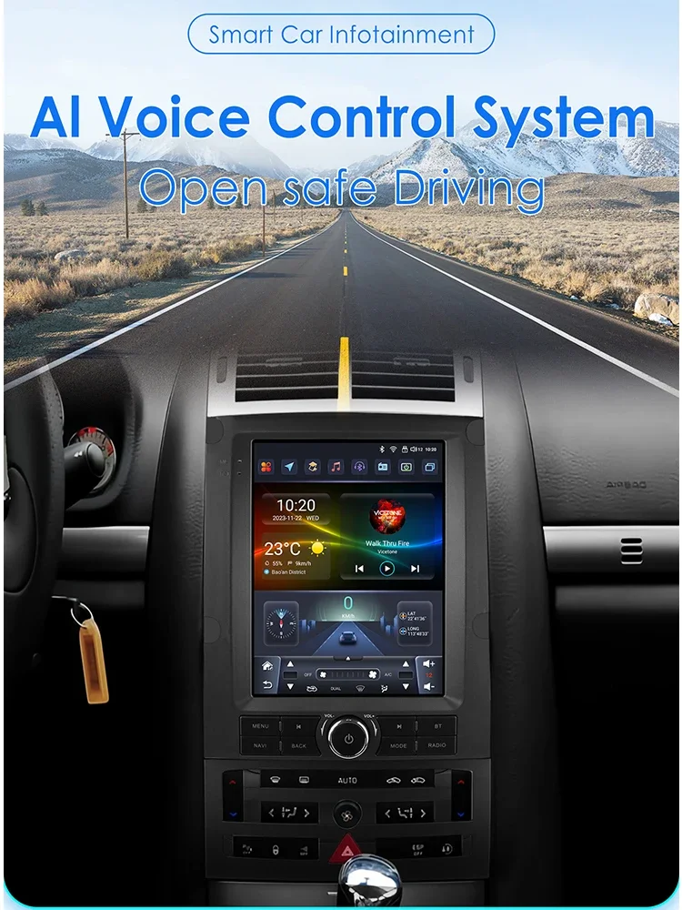 Radio para Auto Hizpo para Peugeot 407 SW 2004-2011, 407 Coupé, Multimedia, CarPlay, Android Auto, GPS, Bluetooth, WIFI, FM, RDS, Autoradio, Pantalla Inteligente de 9.7 Pulgadas Estilo Tesla, Pantalla QLED, Unidad Principal Automotriz, Navegación, 5G WIFI, DSP, ADAS, USB, DVR, SWC, BT 6