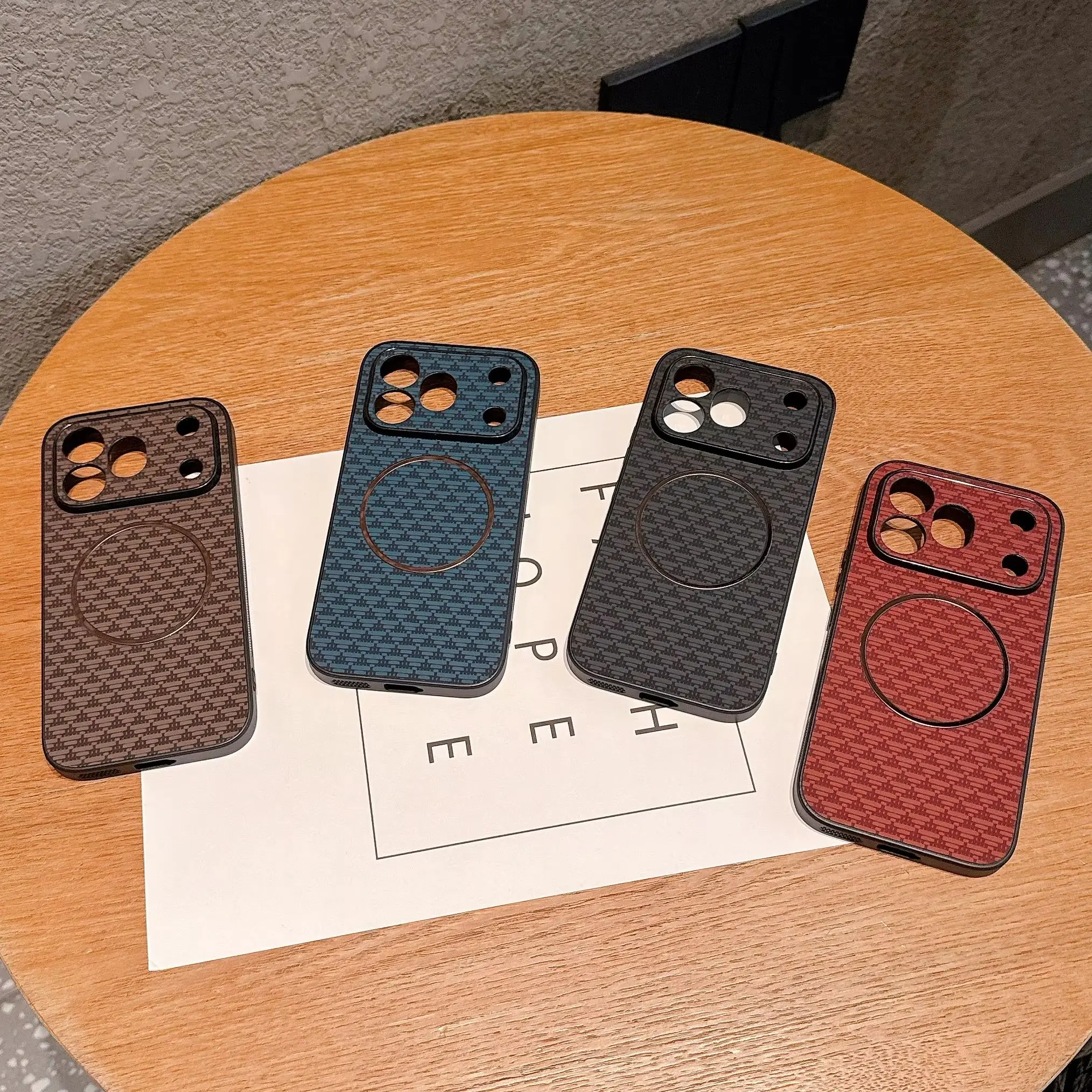Enhanced Protective Matte Case with Triangle Texture and Magnetic Charging Capability