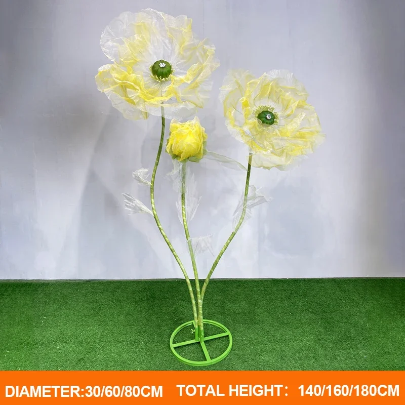 Große Hochzeits straße führt Blumen Seide Mesh Garn Blumen Hochzeit Requisiten stehen Party Hintergrund Dekor Fenster Layout Ehe Dekor – Detail 12