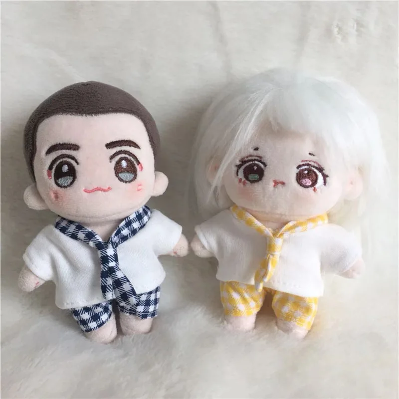 Navy Style 4 Color 10CM Star Cotton Doll Clothes 10CM Cotton Stuffed Doll Plaid Bow Tie Set Accessories