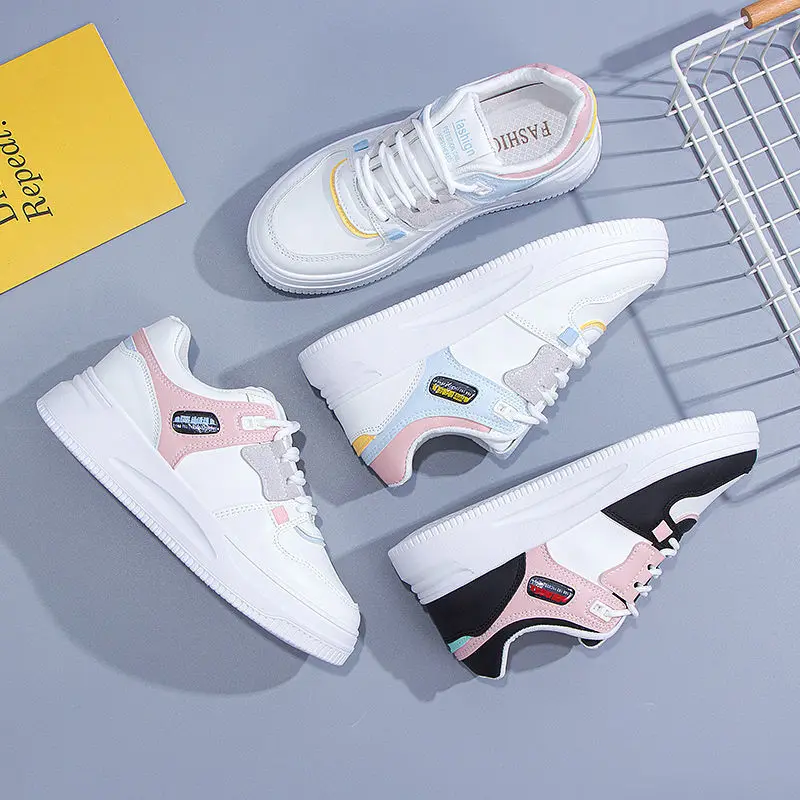 2023Women Sneakers PU Leather Women's Shoes White Platform Casual Sneaker Spring Summer Female Board Shoes Flats Ladies Trainers 5