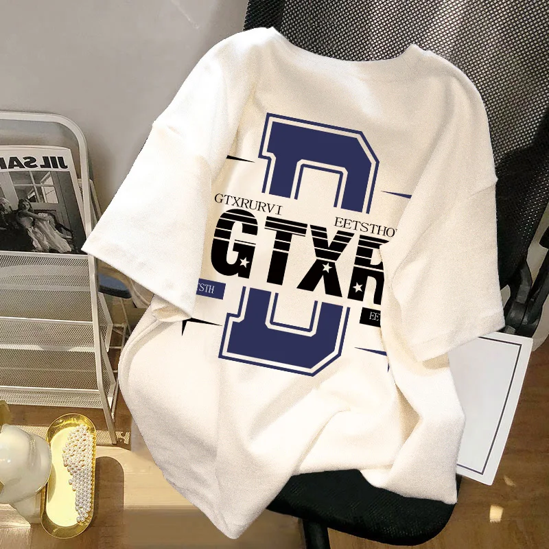 미국 복고풍 스타일 빈티지 여성 특대 하이 스트리트 커플 반팔 트렌디 퓨어 코튼 여름 화이트 탑 Best5 미국 복고풍 스타일 빈티지 여성 특대 하이 스트리트 커플 반팔 트렌디 퓨어 코튼 여름 화이트 탑 Best5