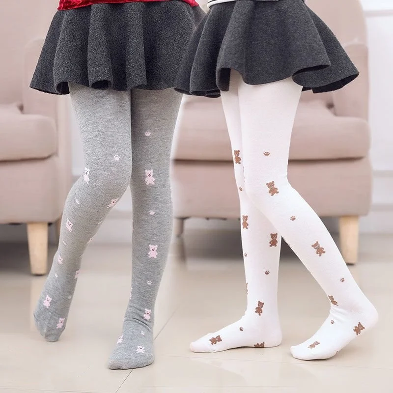 Collants ours mignon pour bébés filles, bas tricotés multicolores pour tout-petits de 1 à 7 ans, printemps-automne