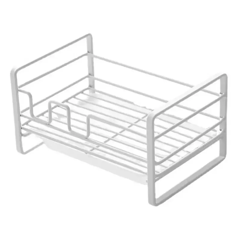 Multifunctional Drainer Drying Rack Metal with Removable Drain Pan Soap Holder Storage Rack Kitchen