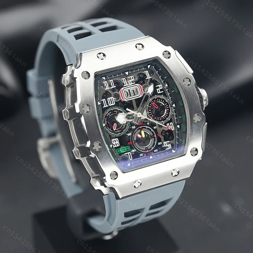 2022 Fashion New Men's Automatic Watch Stainless Steel Material Rubber Strap Sapphire Glass Mirror Casual Sports Waterproof