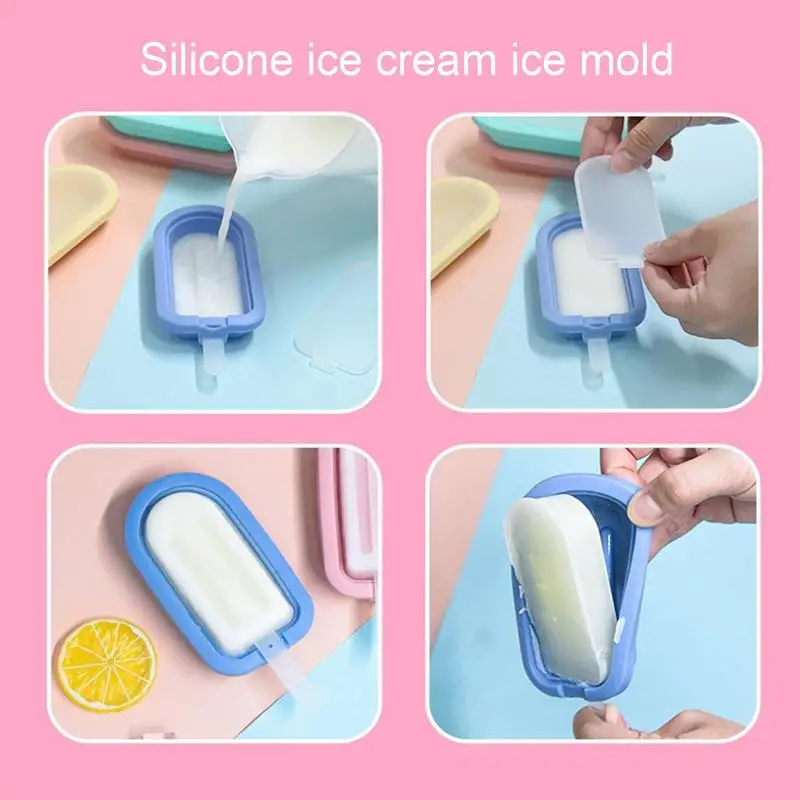 Popsicle DIY Ice Cream Making Mould Food Grade Silicone Ice Cube Makers Tray Mold Popsicle Tools Kitchen Gadgets