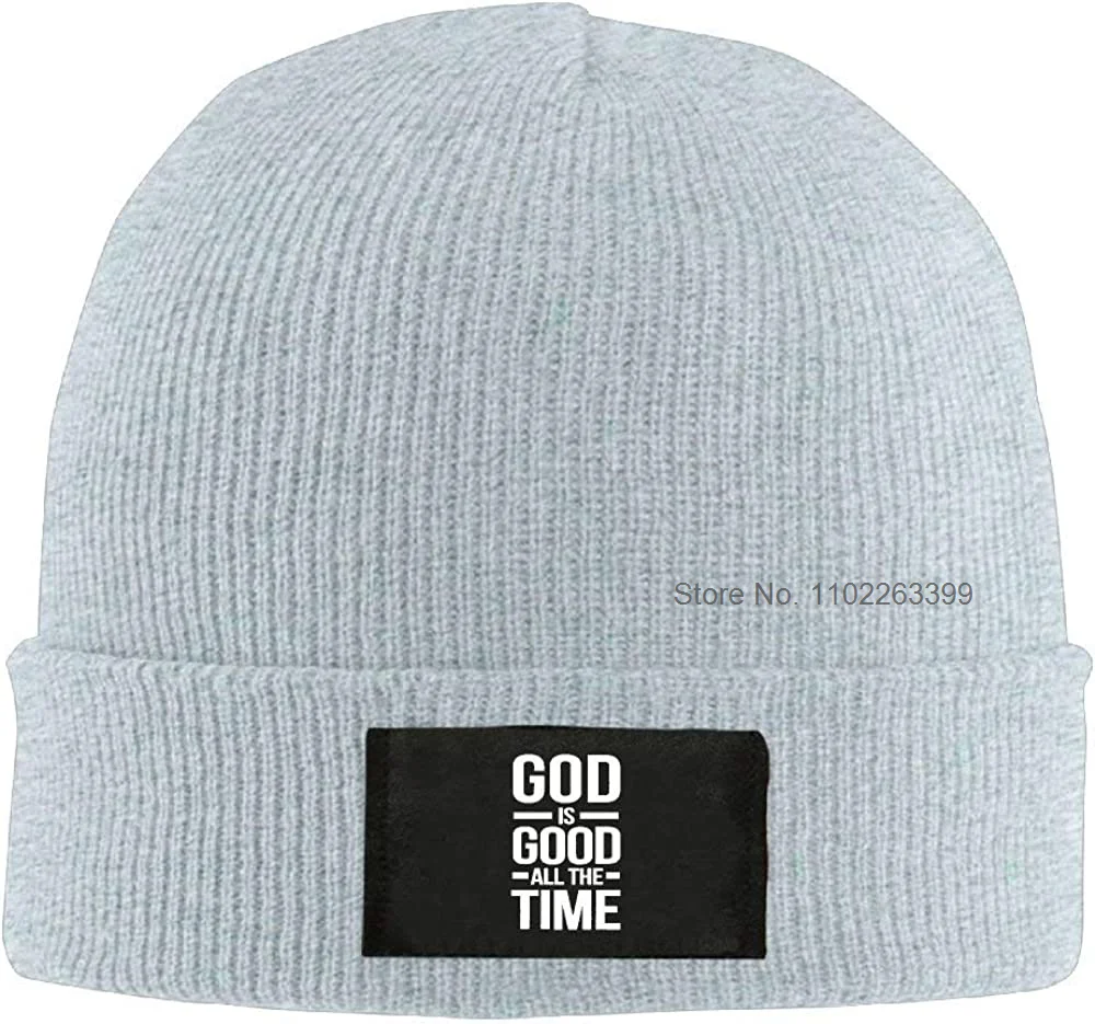 Funny God is Good All The Time Christian-Adult Knit Cap Beanies Hat Winter Warm Cap