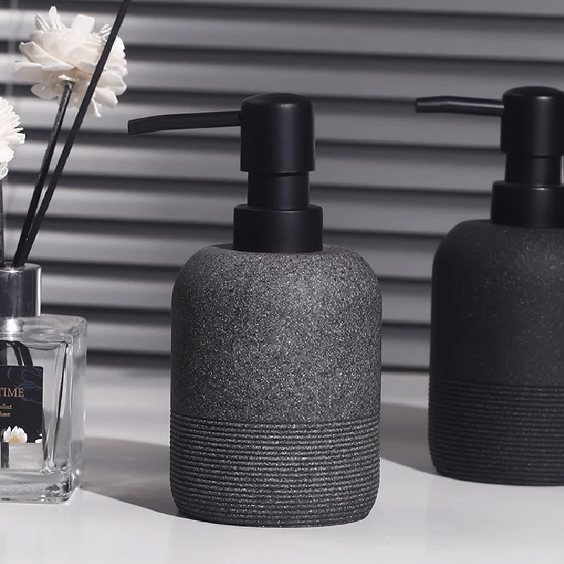 Nordic Sandstone Emulsion Bottle Luxury Bathroom Hotel Press Shower Gel Bottle Soap Dispenser Bathroom Decoration Accessories