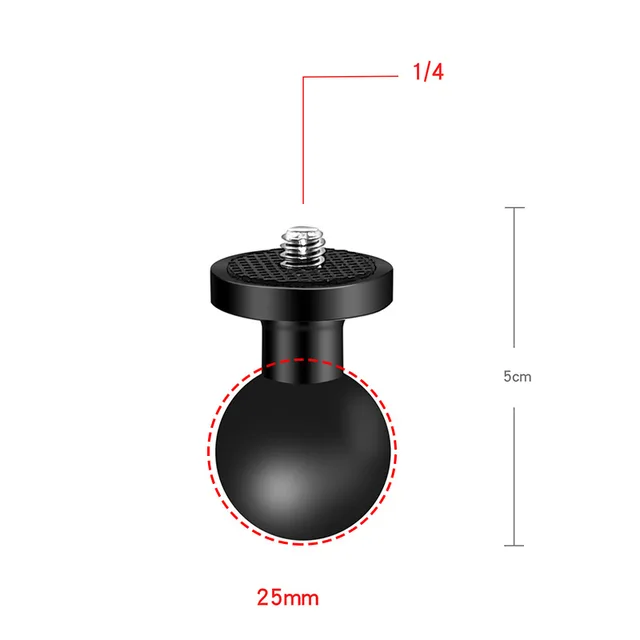 Appui-tête de voiture en boule de 1 pouce, support GPS pour moto, Base de 10mm pour GoPro Yi Insta360, accessoires de téléphone avec caméra 3