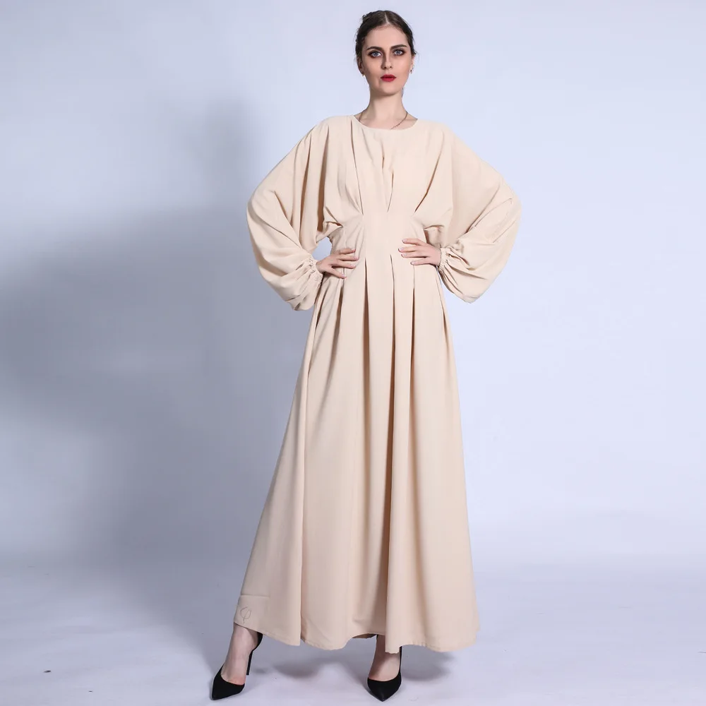 

Dubai Turkey Eid Muslim Women Loose Solid Batwing Sleeve Dress Abaya Party Dresses Ramadan Abayas Caftan Kaftan Elegant Vestidos