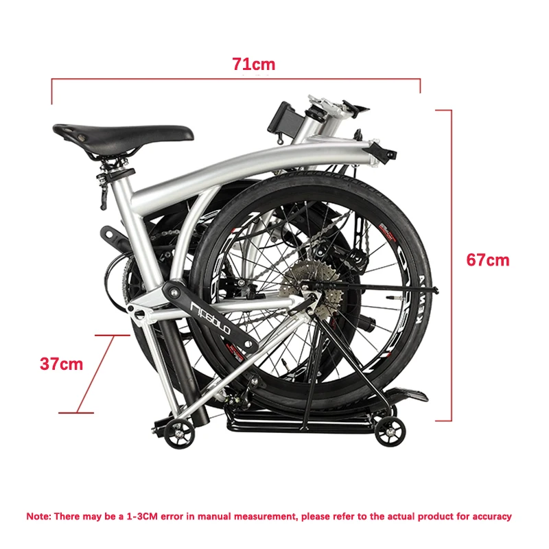 Carston 20 Inch 9 Speed Dual V-Brake Portable CRMO Tri Fold Frame 53T CNC Crankset 20 Inch Wheel Small Folding City Bicycle