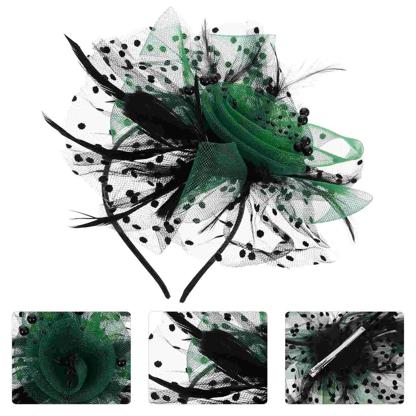 

Clothing Tea Party Hat Women's Hair Barrettes Bride Clip Nylon Fascinator Headband