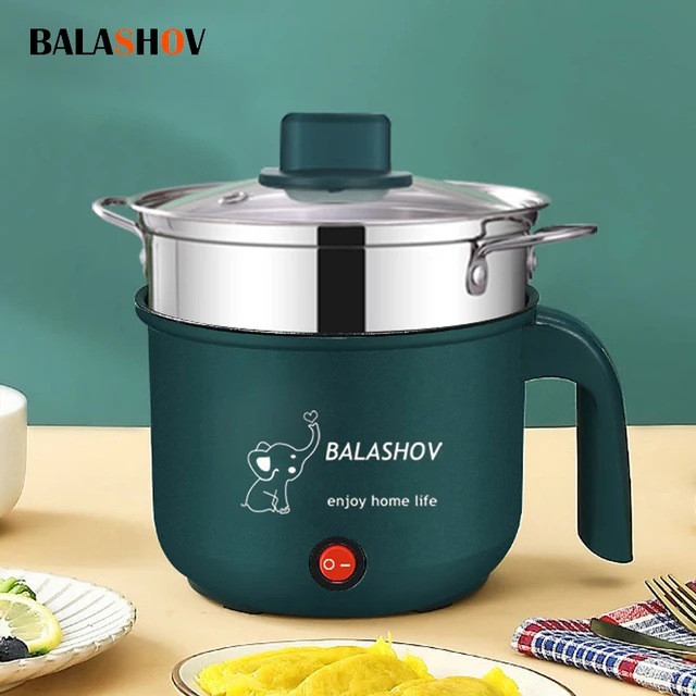 Mini cuiseur électrique pour cuisine domestique, 2 personnes, nouilles alimentaires, simple/Double couche, multifonction, antiadhésif, Machine de cuisson à la vapeur 1