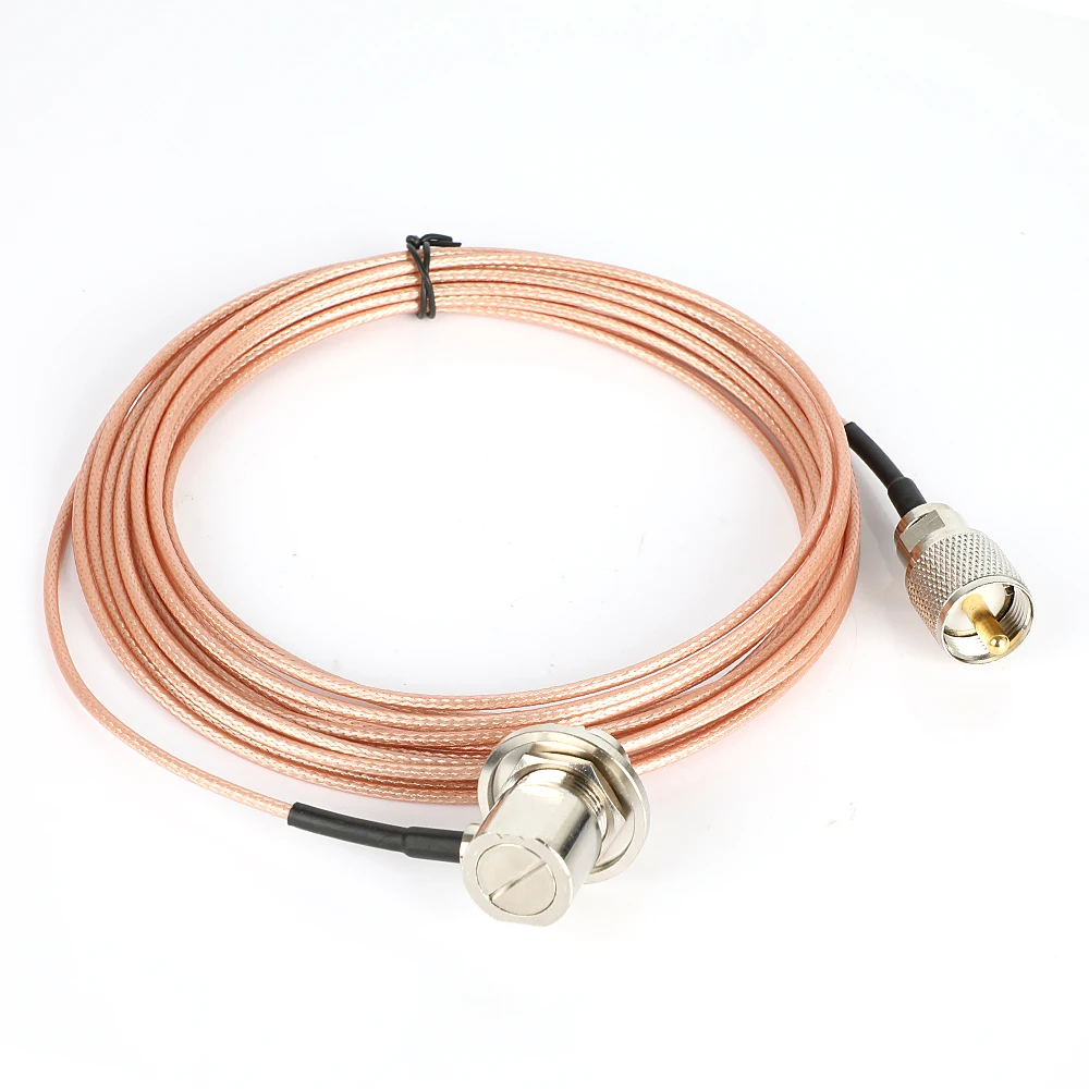 

Pink 5 Meter 316 Coaxial Cable UHF/PL-259 Male to Female for QYT KT-8900 YAESU ICOM KENWOOD Mobile Radio Walkie Talkie Antenna