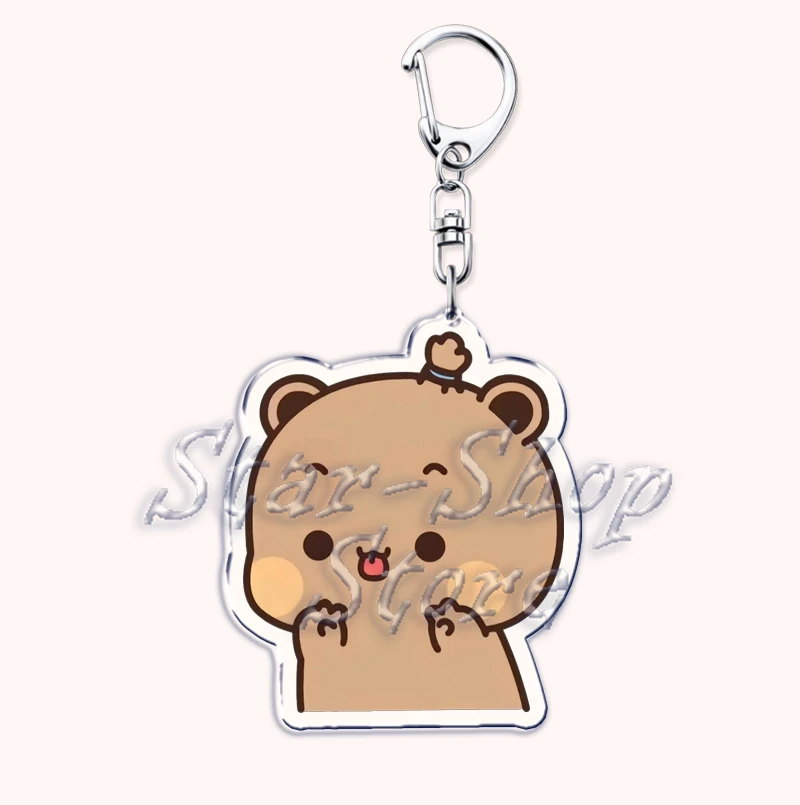 Schöne Bubu Dudu Rose Liebe Schlüsselanhänger Paar Bär Panda Schlüsselanhänger für Zubehör Tasche Anhänger Schlüsselanhänger Schmuck Fans Liebhaber Geschenke – Detail 1