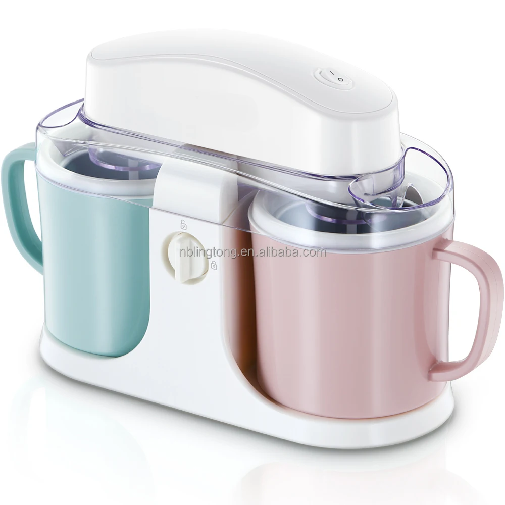 

New Arrival Double Bucket Ice Cream Machine One Button Operation Ice Cream Maker Ice Cream DIY Machine Household