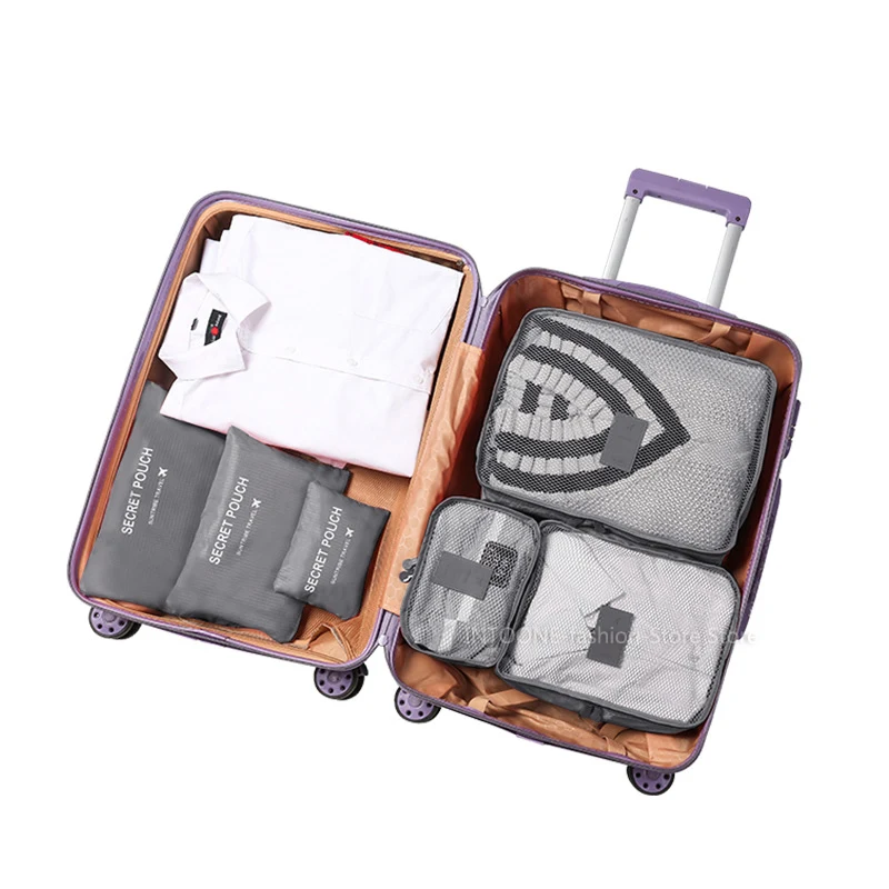 6pcs Set Travel Suitcase Organizer Bags Luggage Packing Cubes For Travel Organizer Storage Shoe Clothes Luggage Organizer Bags