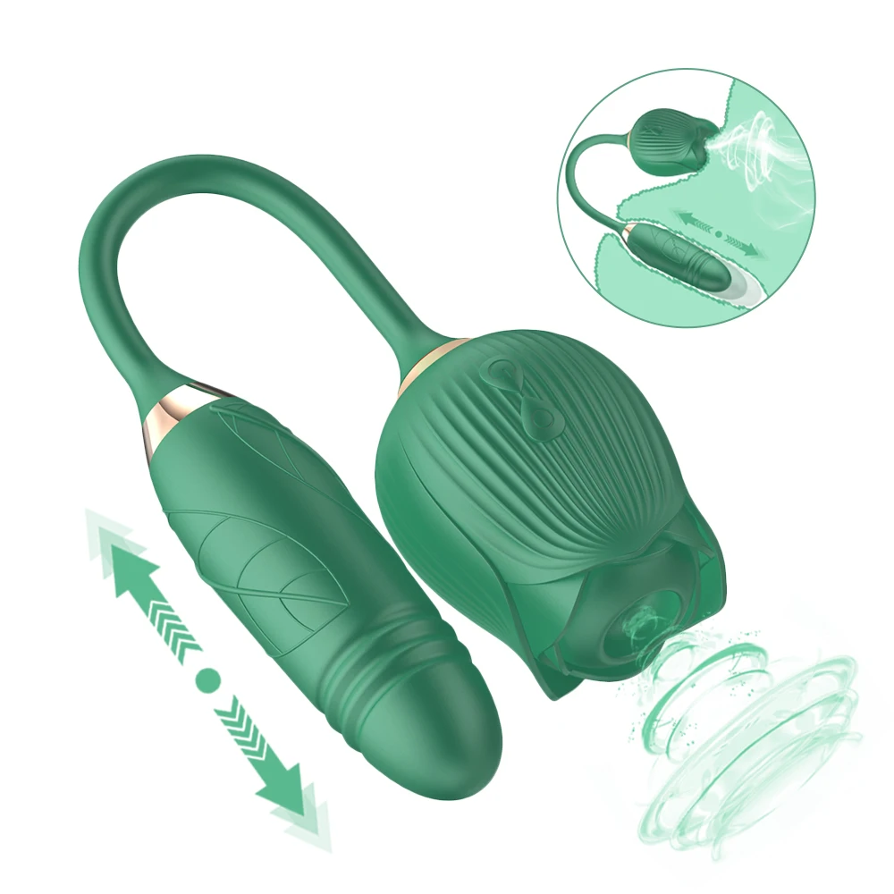 Sucker Clitoris And Nipple Vibrator Telescopic Dildo Massager_voghion.com