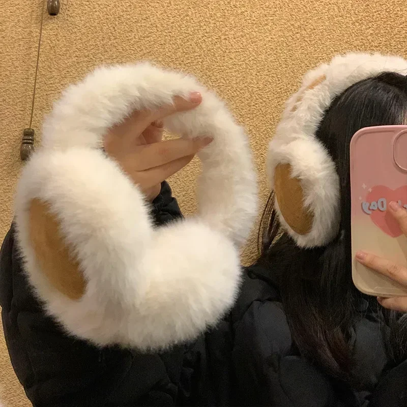 Women Suede Plush Earmuffs Wool Solid Warm Outdoor Skiing Cycling Windproof Cold-Proo Winter Fluffy Earflap warm earmuffs fur earmuffs