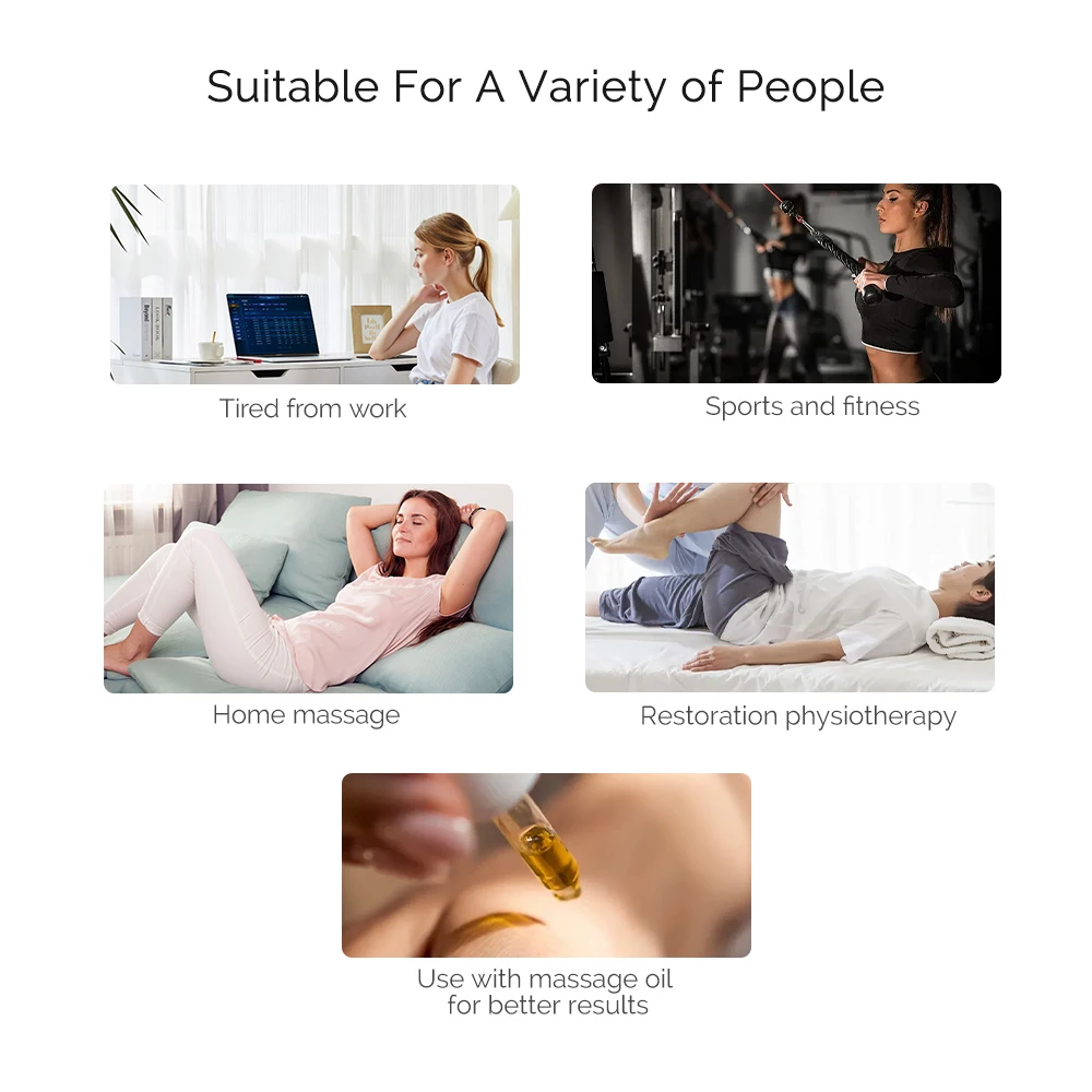 Electric Fascia Scraper Micro Current Compression Muscle 10500RPM Vibration Relaxation Massager Body Shaping Massage Knife 6