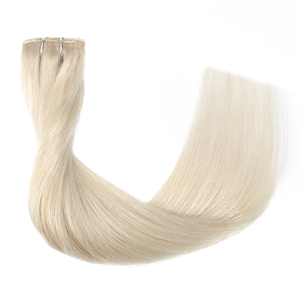 Trendy Hair Lace Clip-on Hair 25g 5pcs Ash Blonde #60 human hair clip in extensions blonde