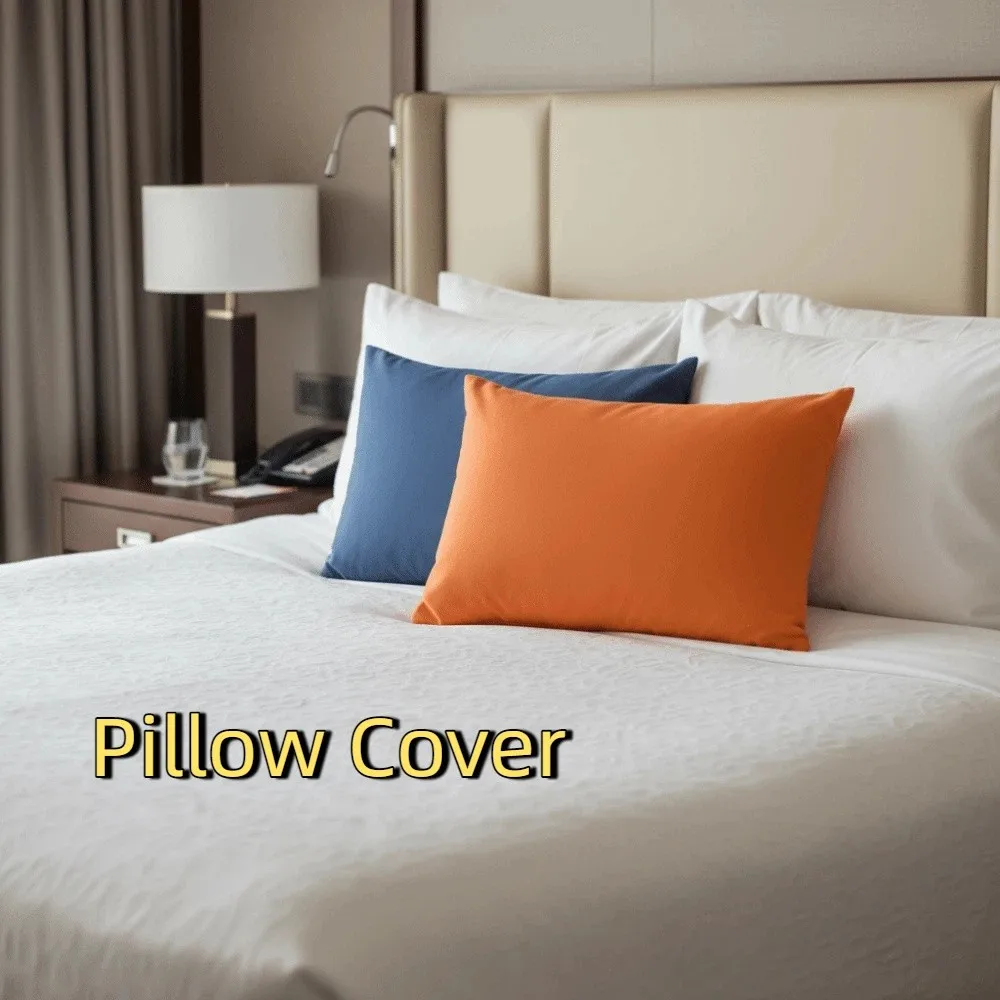 2Pcs Microfiber Solid Color Children's Pillowcases Skin-friendly High-density Sleeping Pillow Cover Washable Anti Static