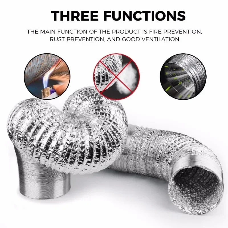 75/100/125/150mm Encrypted Aluminum Foil Ventilation Pipe Scalable Smoke Tube Kitchen Outlet Bathroom Exhaust Fan Hose aluminum foil ventilation pipe ventilation hose