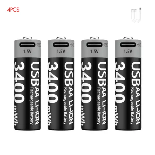 Kuugro Li-ion AAA and AA Rechargeable Batteries USB Lithium-ion 3400mWh 1.5V AA Rechargeable Batteries+1100mWh 1.5V AAA Battery - Image 8