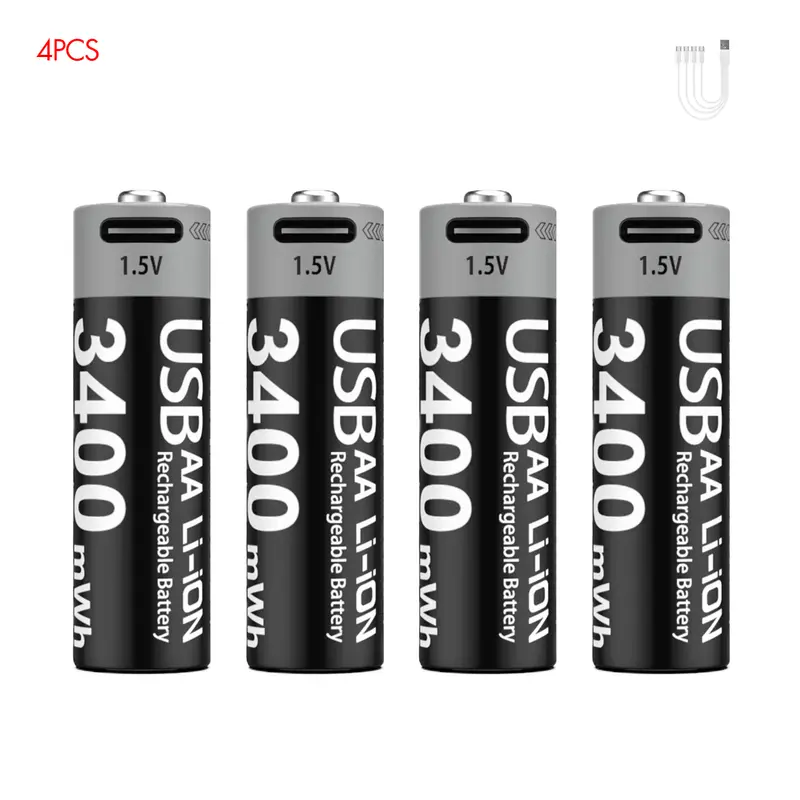Kuugro Li-ion AAA and AA Rechargeable Batteries USB Lithium-ion 3400mWh 1.5V AA Rechargeable Batteries+1100mWh 1.5V AAA Battery - Image 8