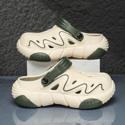 Men's Summer Beach Clogs - Outdoor EVA Soft Slide Sandals - 40 - 41 (Beige)
