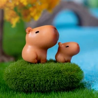 Miniature Cartoon Capybara Model Figurine Desk Garden Landscape Ornament Resin Craft Home Office Decor Car Desktop Decor Gifts 1