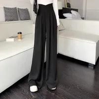 Draping Wide-Leg Suit Pants Women's Spring and Autumn New High Waist Straight Bud-Shaped Pants Small Casual Mop Pants - Image 3