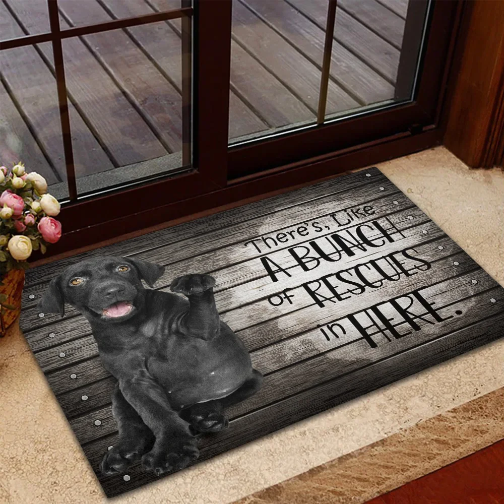 

Pet Dog Cute Labrador Doormat Decor 3D Print Animal Absorbent Doormat Non-Slip Flannel Carpet for Bedroom Porch Bathroom