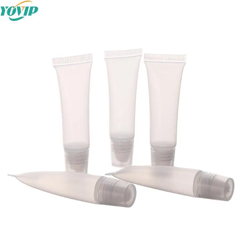 

5Pcs 5ml Empty Lipstick Tube Lip Balm Soft Tube Clear Lip Gloss Container Makeup Squeeze Clear Lipgloss Portable Bottles