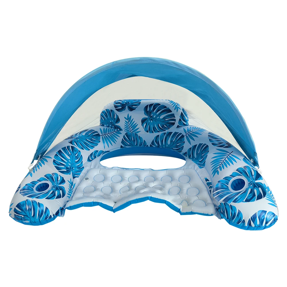 גוון שמש עלה כיסא מתנפח, מתאים לבריכת שחייה בחוף, כיסא לאונג 'ערסל נייד ונוח