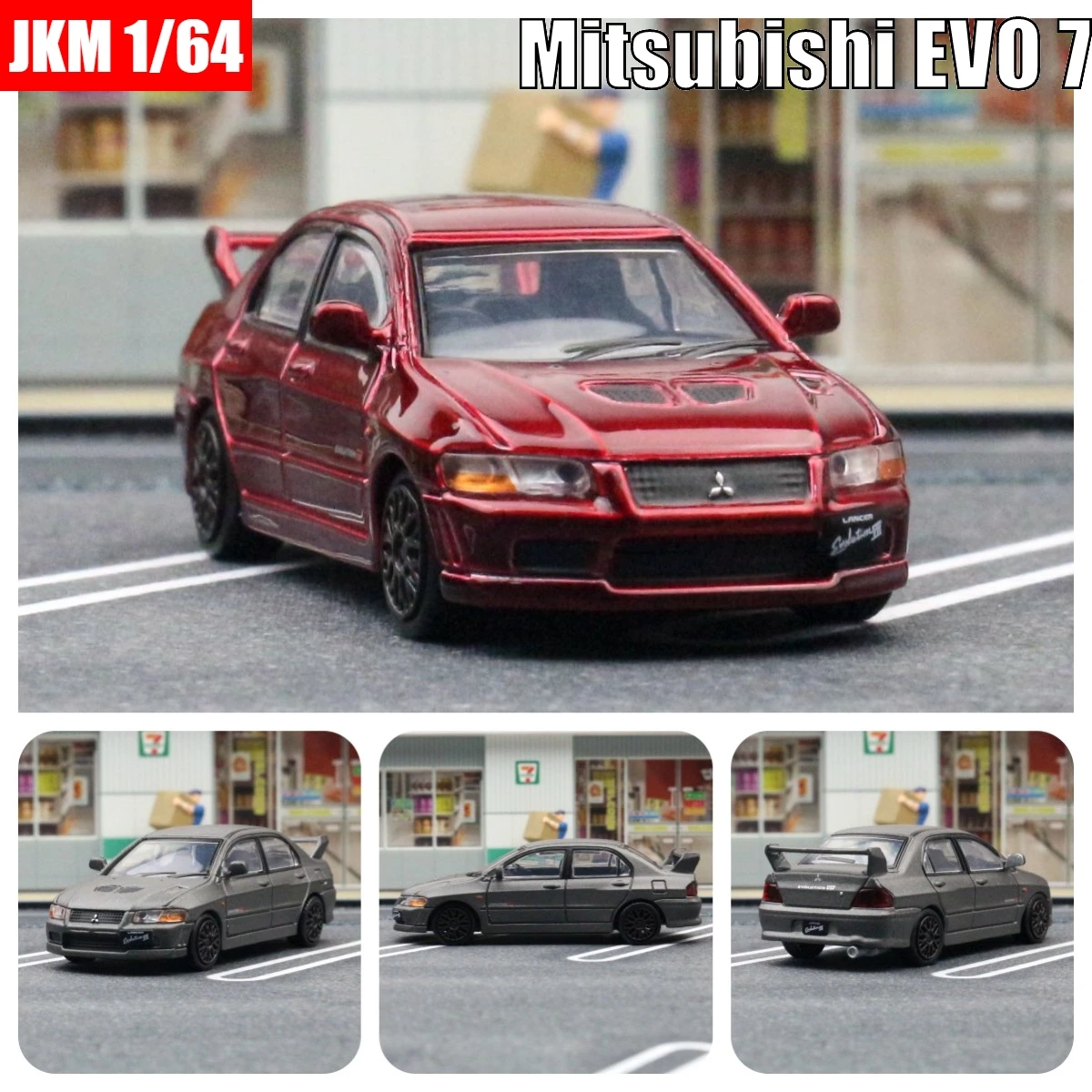 Миниатюрная модель Mitsubishi Initial D EVO, модель JKM 1/64, игрушечный автомобиль премиум-класса, литые диски, коллекционный подарок, 1:64