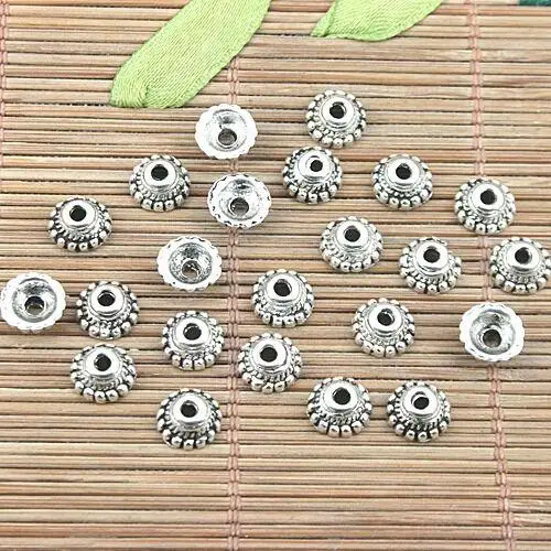 

50pcs wide:7.5mm,height:3mm,loop:1.7mm tibetan silver color bead caps for DIY jewery making H1126