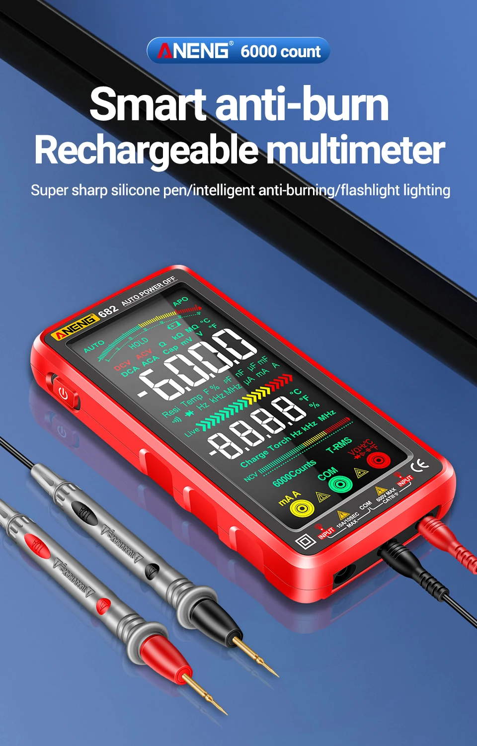 Smart Rechargeable Ammeter Voltage Tester Digital Multimeter