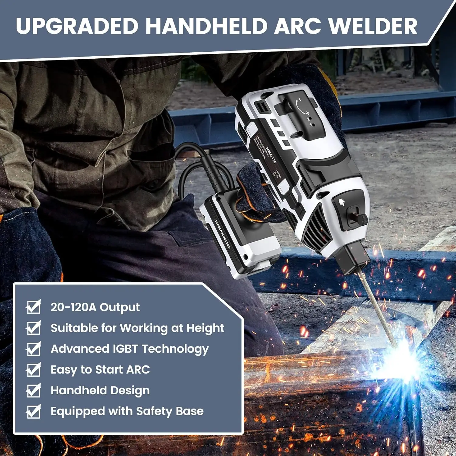 Portable Welding Machine110V Handheld Welder with IGBT Inverter 6 Variable Current Adjustment Portable ARC Welder Gun Fits