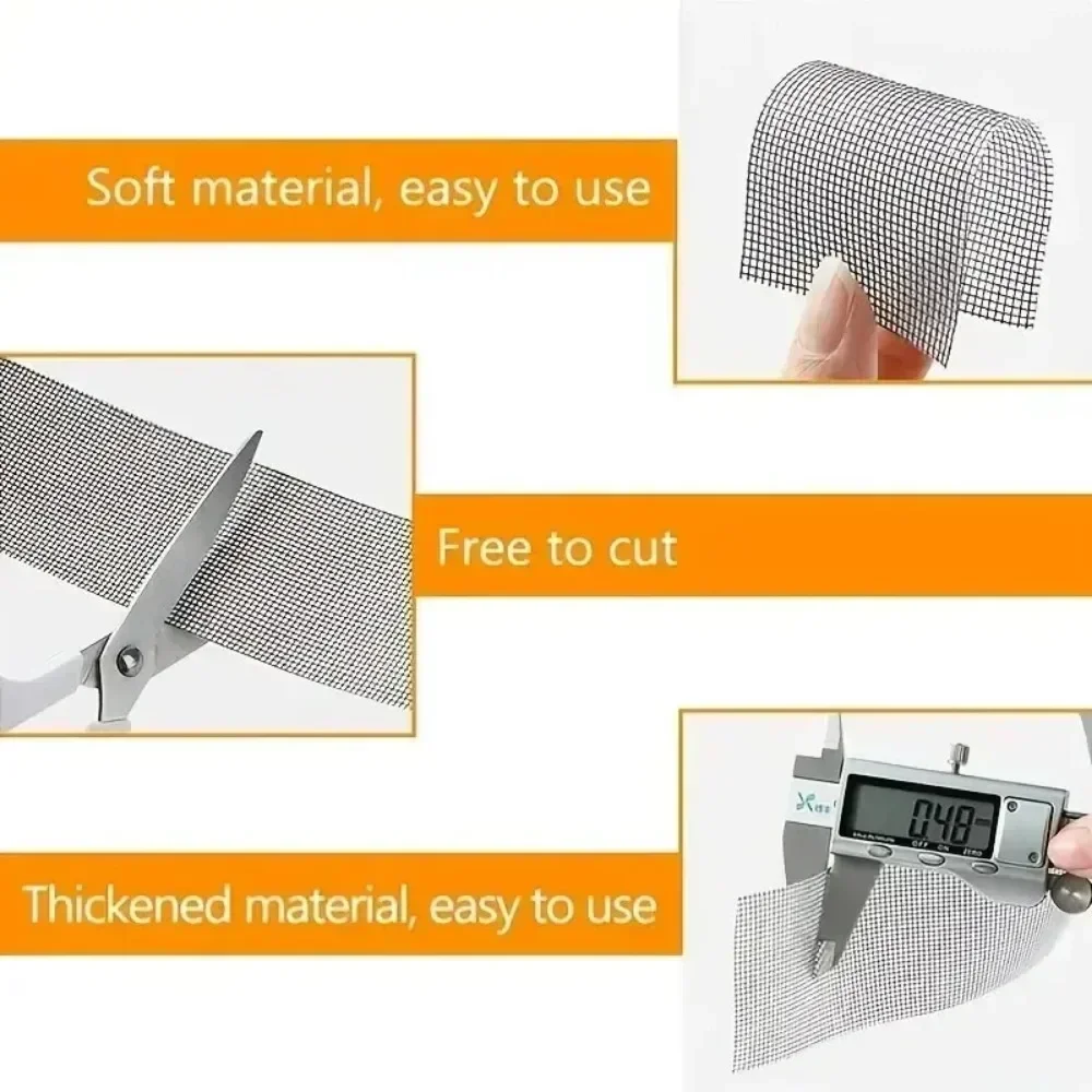 Net Hole Repair Subsidy Waterproof Window Screens Repair Tape Self-adhesive Net Patch Anti-Insect Mosquito Mesh Broken