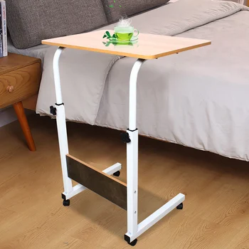 Office Desktop Desk Computer Wood Home Study Laptop Workplace Height adjustment with universal wheels