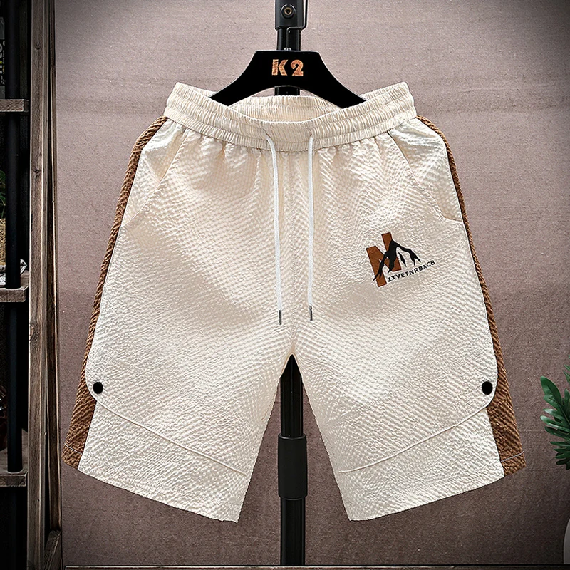 

New Fashion Ice Shorts Men's Large Size Shorts Straight 5-Point Pants Thin Breathable Quick-Dry Sports Baggy 5-Point Pant Summer