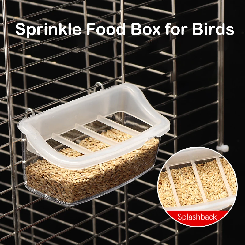 Parrot Feeder Drinker Bird Supplies Bird Cage Parrot Birds Water Hanging Bowl Feeder Box Pet Cage Plastic Food Container 2