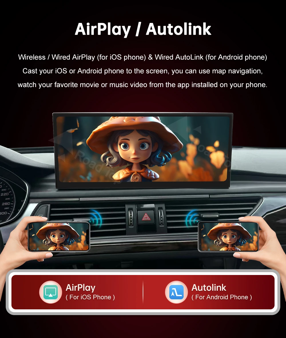 DE RoadTop Für Audi A6 A7 2016-2018 MHI2 MIB2 12,3 Zoll Wireless CarPlay Multimedia Linux Touchscreen Airplay Autolink Funktion – Detail 9