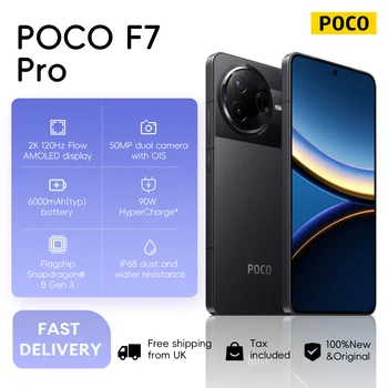 POCO F7 Pro 5G 12+256GB Global Version 6.67" 120Hz Display Powered by Snapdragon 8 Gen 3 6000mAh Large Battery 90W Charging NFC