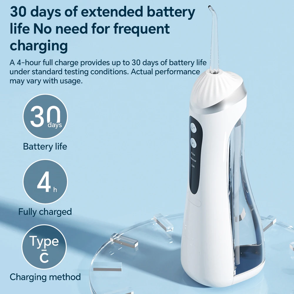 Electric Water Dental Flosser Pick for Teeth, Waterproof Cordless Oral Irrigator with 200ML, 3 Modes & 4 Tips for Teeth Cleaning
