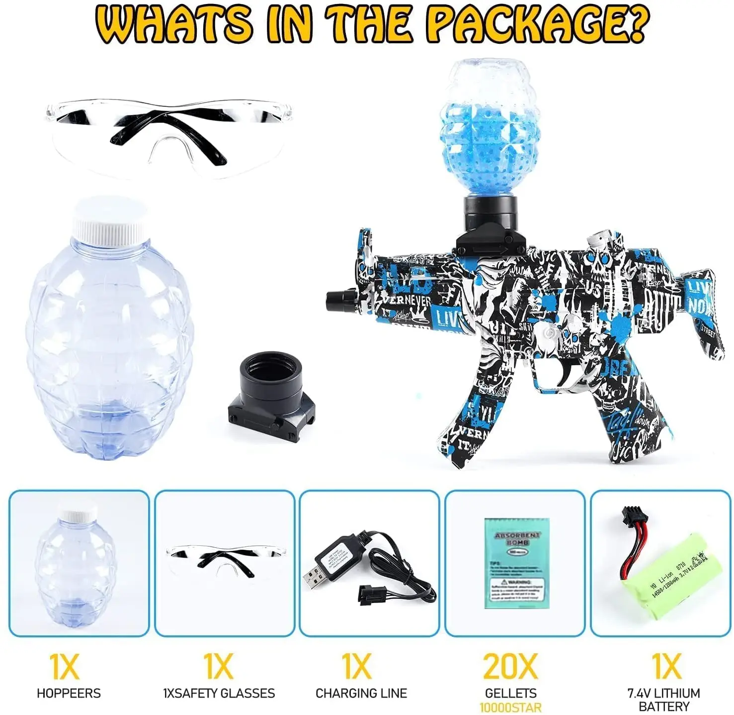 Water Gel Beads Bullet Blaster Gun Cs Shoot Game Water Bomb Bb Gun Bead