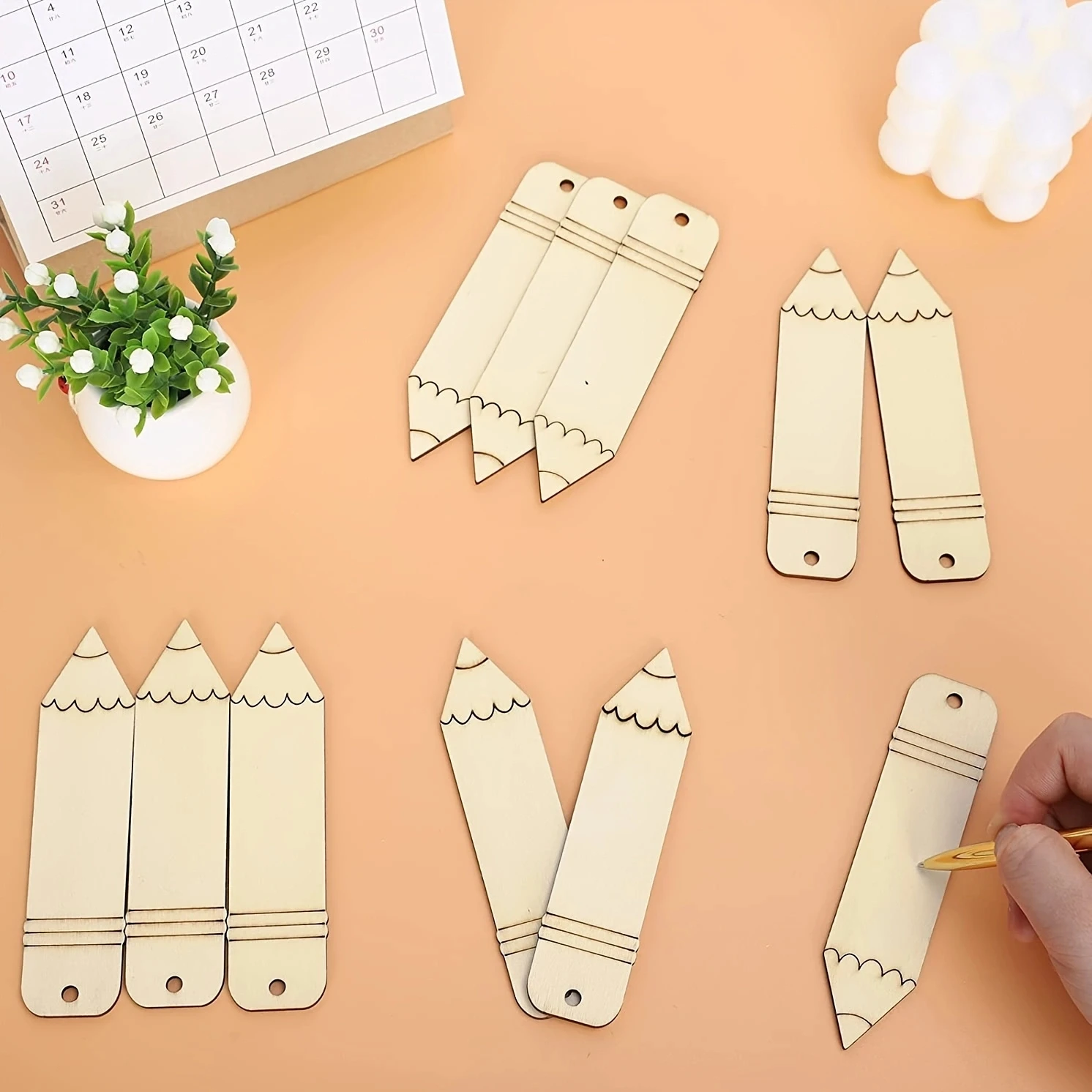 DIY Wooden Slice Book Decor and Bookmark Craft Supplies